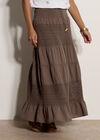 Crochet Tiered Maxi Skirt, Stone, large