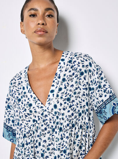 Sarasa Floral Smock Mini Dress