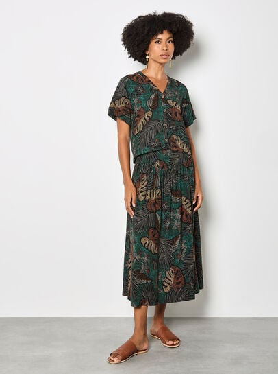 Tropical Leaf Print Shirt