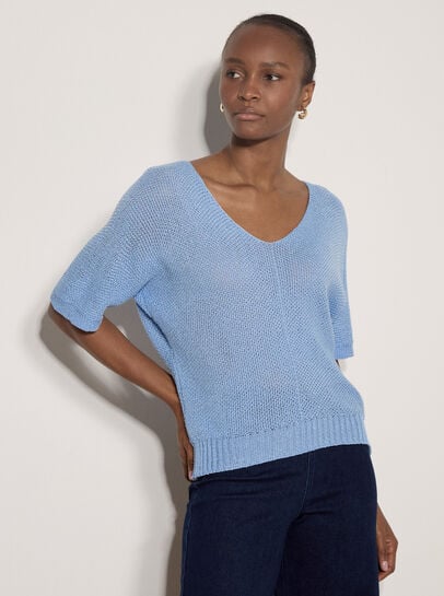Waffle Open Knit Top