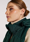 Hooded Zip Puffer Gilet, Green, large