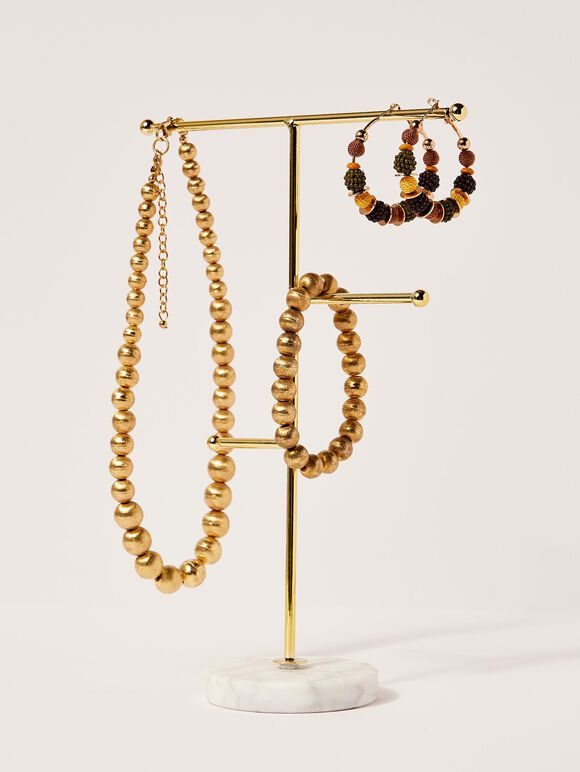 Chunky Gold Bead Necklace, Assorted, large