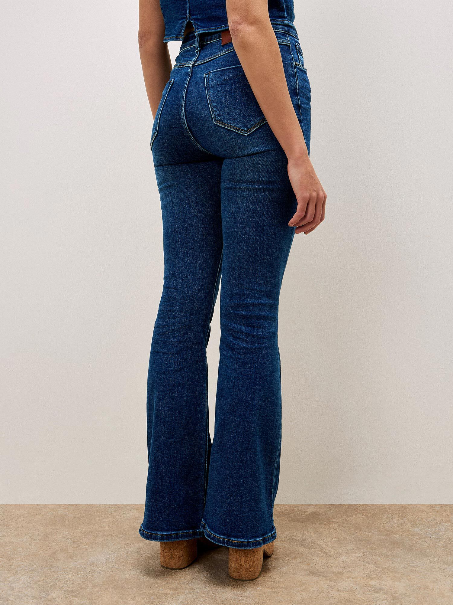 Lola Dark Wash Flare Jeans | Apricot Clothing