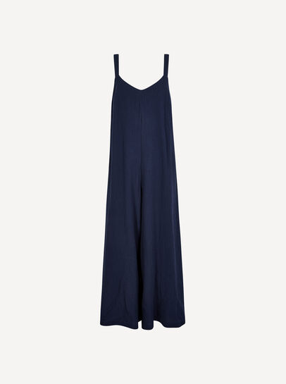 Wide-Leg Textured Cotton Jumpsuit