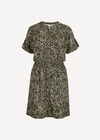 Leopard Print Zip-Down Mini Dress, Khaki, large