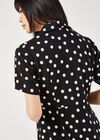 Polka Dot Double-Breasted Mini Dress, Black, large