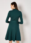 High Neck Knitted Dress, Green, large