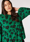 Curve Floral Babydoll Top, Green, large