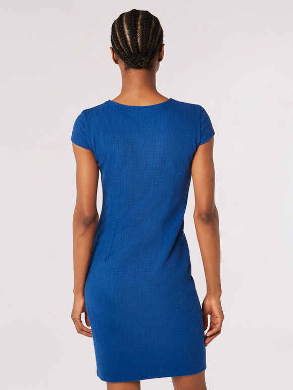 Textured Bodycon Mini Dress, Blue, large