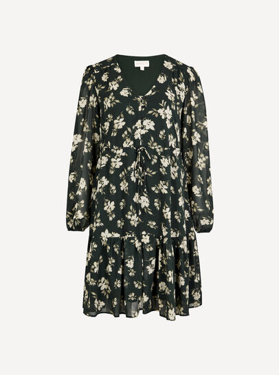 Chiffon Floral Print Mini Dress