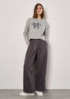 Sequin Embellished Bow Jumper, Grey, large