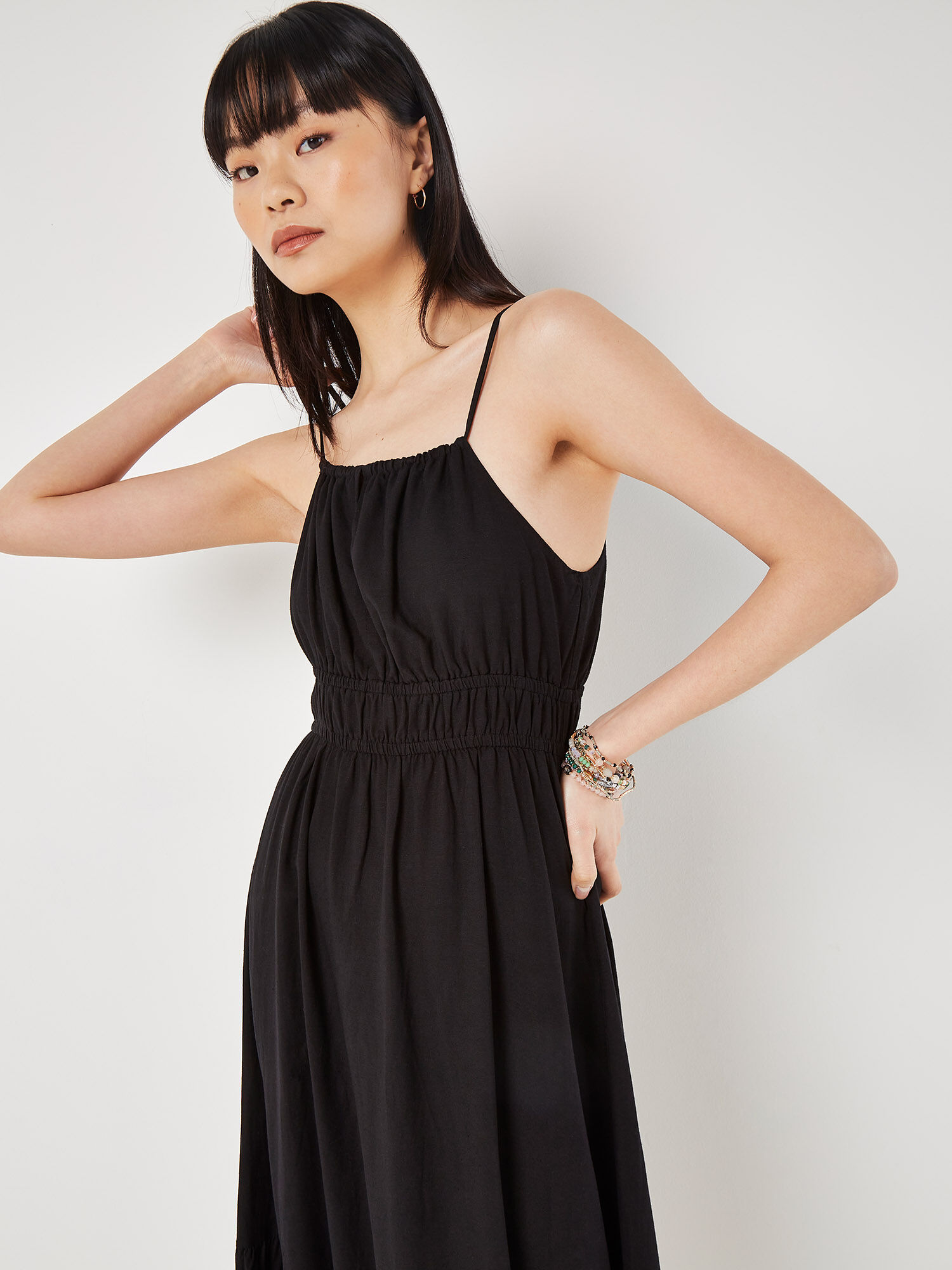 Drawstring neck dress cheap