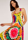 Tie Dye Circle Feathers Dress, Assorted, large