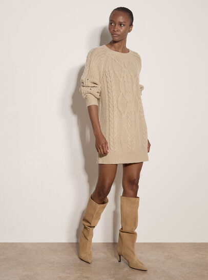 Cable Knit Jumper Mini Dress