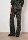 Leaf Linen Blend Wide Leg Trousers, Khaki, large