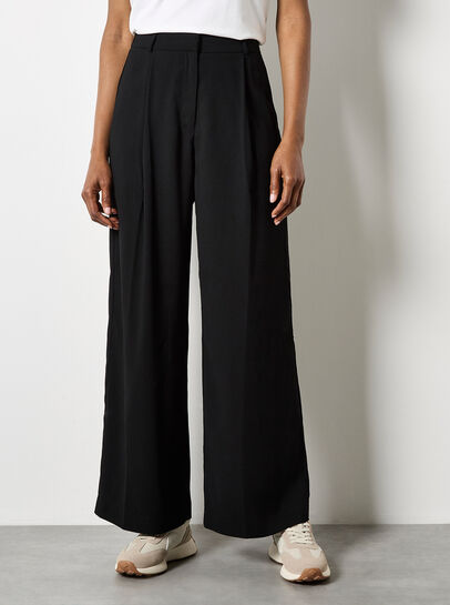 Wide Leg Crepe Trousers