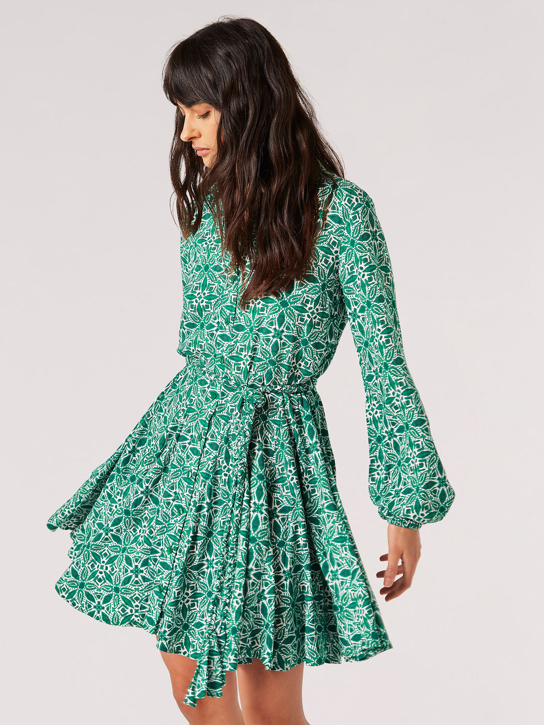 Image of Ikat Tile Shirt Mini Dress