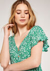 Ditsy Button Down Tea Dress, Green, large