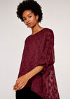 Leaf Chiffon Top, Burgundy, large