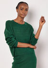 Fine Knit Cable Jumper, Green, large