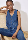 Denim Waistcoat, Blue, large