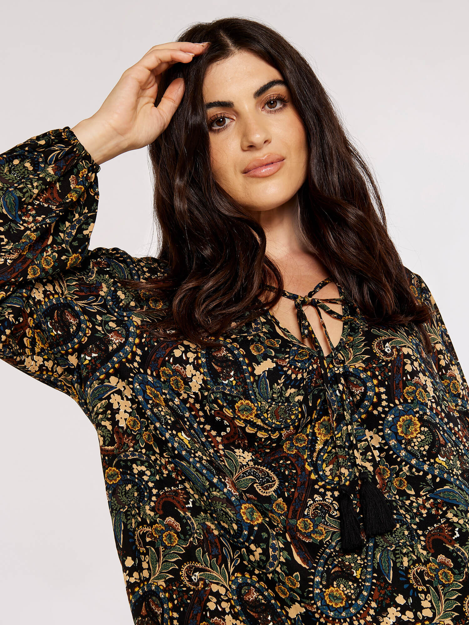 Curve Paisley Boho Blouse