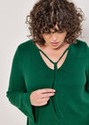 Curve Ribbed Knit Top, Green, large