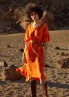 Printed Midi Kaftan, Orange, large