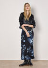Floral Slip Midi Dress, Navy, large
