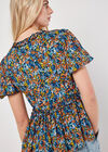 Watercolour Floral Ruffle Top, Navy, large