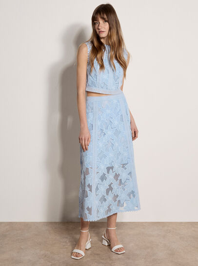 Floral Mesh Lace Crop Top