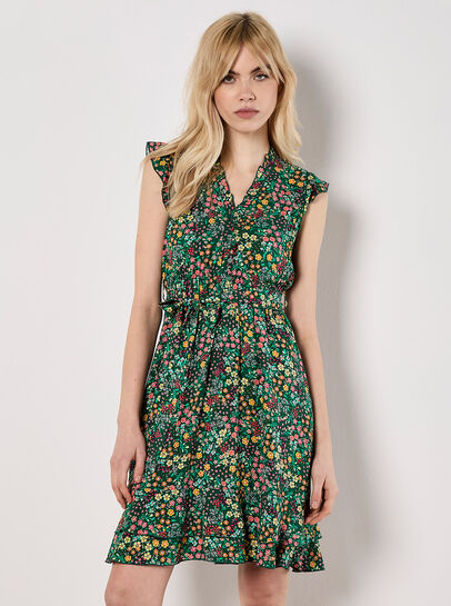 Ditsy Floral Ruffle Mini Dress