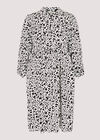 Curve Animal Print Midi Dress, Cream, large