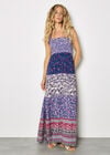 Patchwork Floral Paisley Maxi Dress, Purple, large