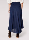 Shimmer Coconut Buckle Skirt, Navy, large
