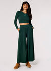 Ribbed Knit Crop Top, Green, large