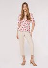 Floral Bow Detail Top, Pink, large