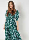 Rose Cotton Milkmaid Midaxi Dress, Green, large