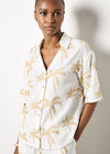 Embroidered Palm Trees Shirt, Cream, large