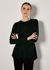 Sparkle Swirl Peplum Top, Green, large