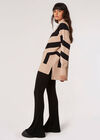 Oversized Geometric Stripe Jumper, Stone, large