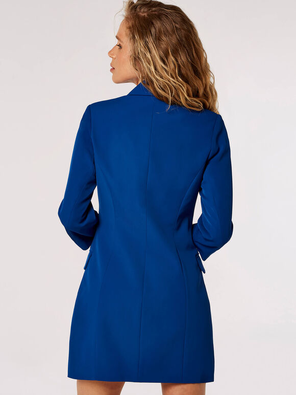 Double-Breasted Blazer Mini Dress, Blue, large