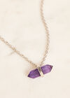 Amethyst Shard Silver Necklace, Purple, large