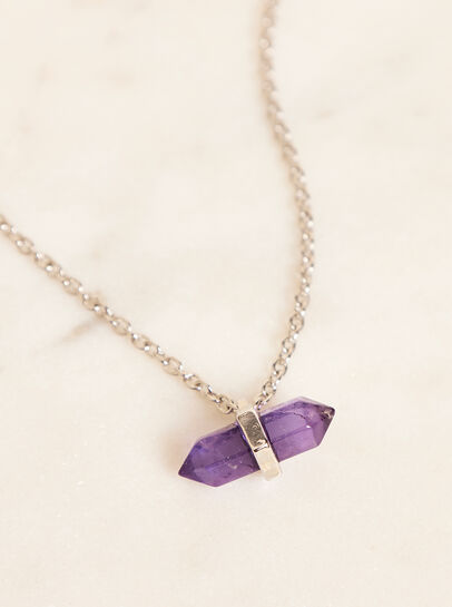 Amethyst Shard Silver Necklace