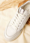 White Leather Trainer, White, large