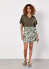 Zebra Beaded Tassel Wrap Mini Skirt, Cream, large