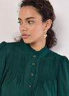 Ruffle Neck Chiffon Blouse, Green, large