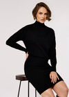 Ribbed Skirt Mini Dress, Black, large