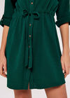 Tetra Tie Mini Shirt Dress, Green, large