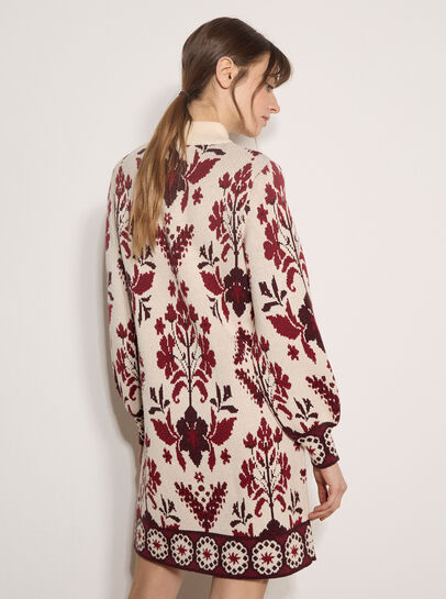 Folk Floral Mini Jumper Dress